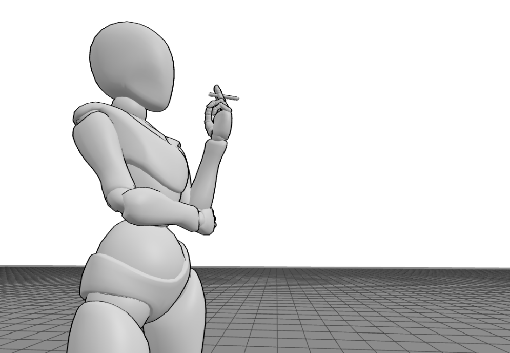 female model looks off-canvas