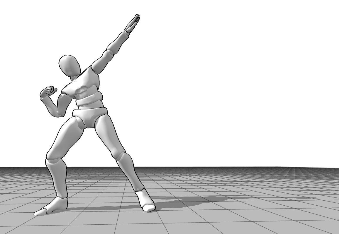 heroic pose reference with shadow