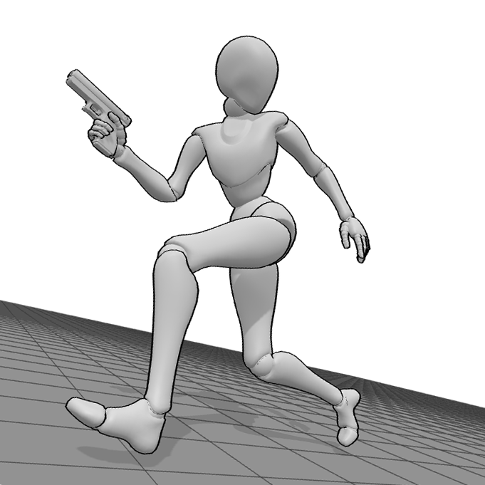 female running pose with dutch angle|526