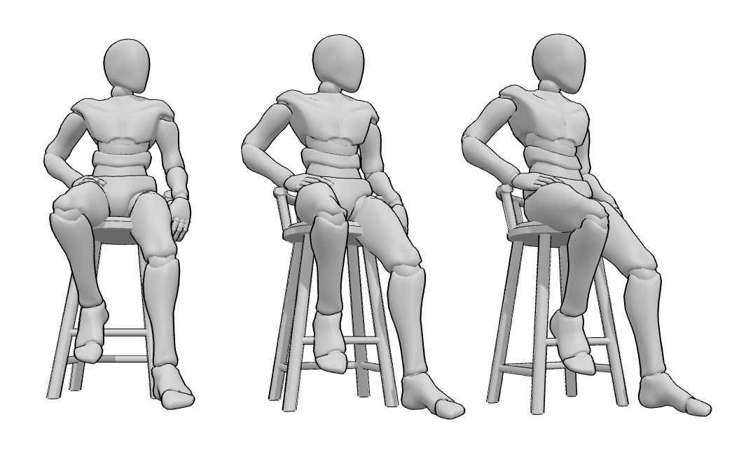 Sitting pose reference from different angles | 643