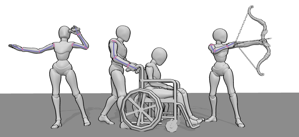 PoseMyArt references- Arm movement in different poses
