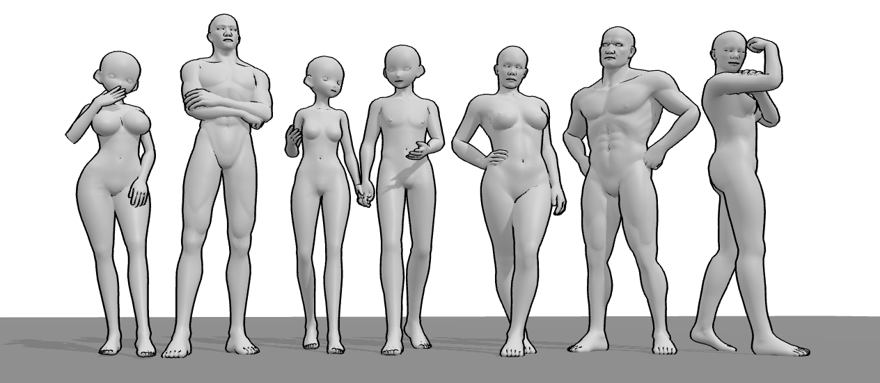 PoseMyArt references: Variety of different poses and models