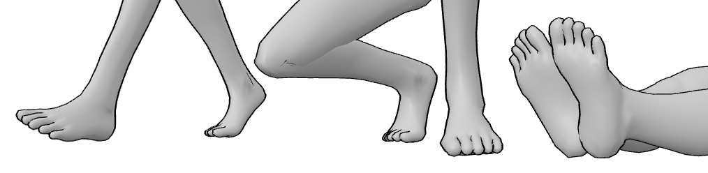 Feet 3D Drawing References