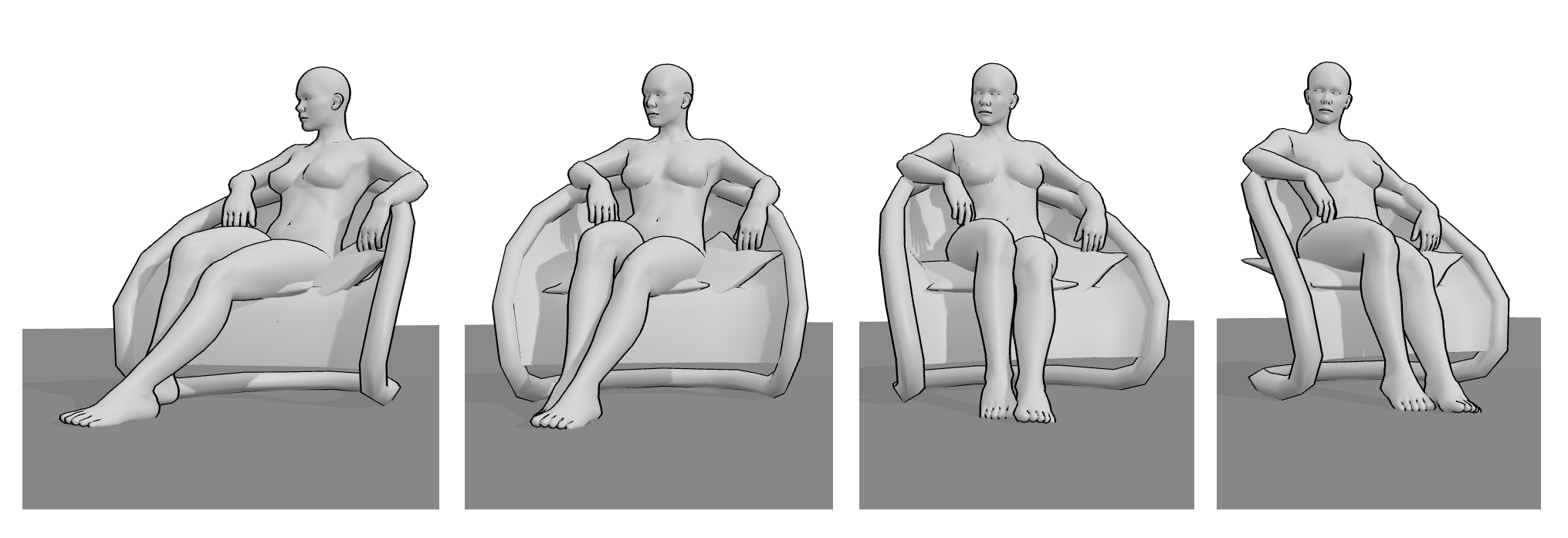 Female Reference Model From Different Angles