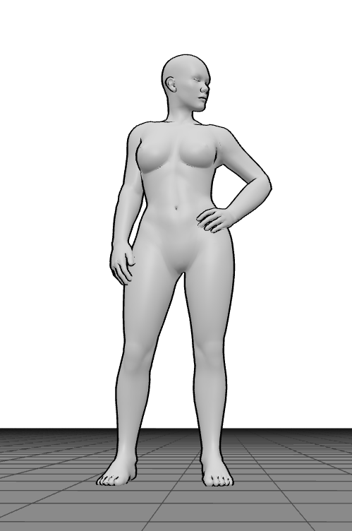 female model standing pose reference|391