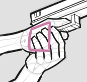 Pistol grip - Palm positioning