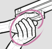 Pistol grip - Fingers positioning