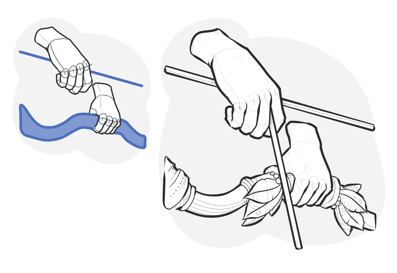 Drawing hands and fingers