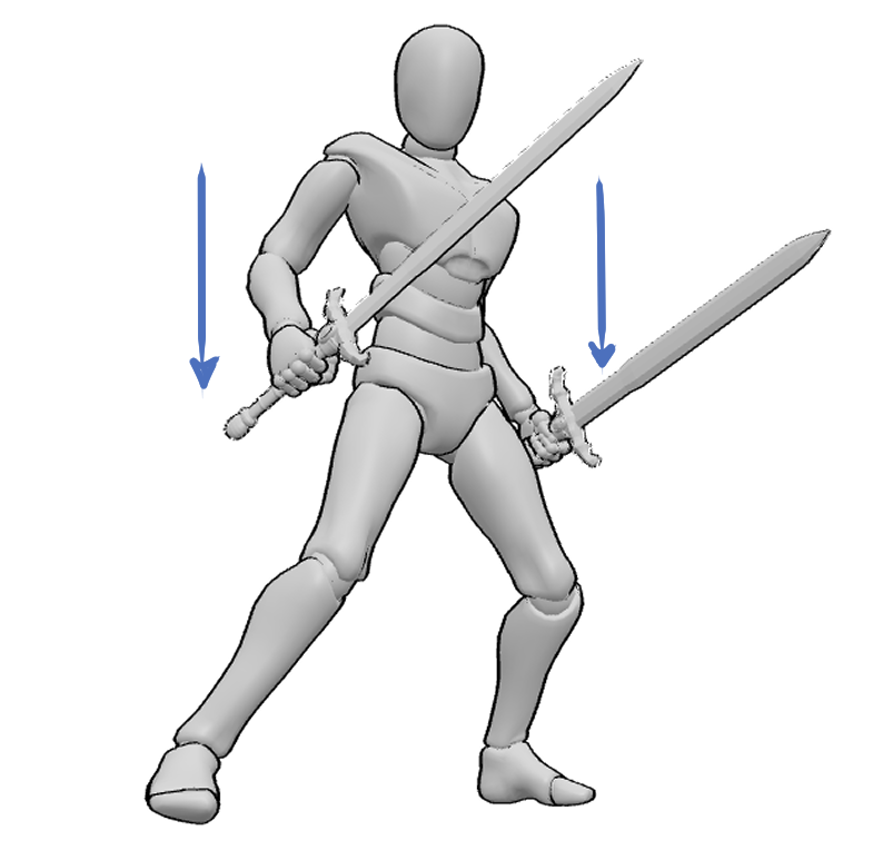 Sword Holding Pose: How Weapon Weight Pulls the Arm Down|310