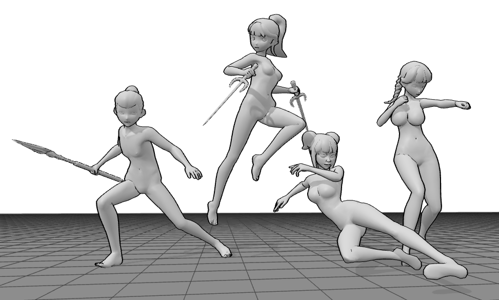 dynamic anime models drawing reference