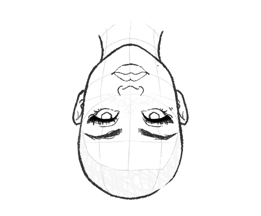 upside down face drawing