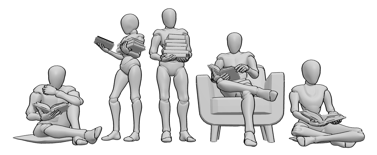 Drawing Reference Collection - Holding Book Poses