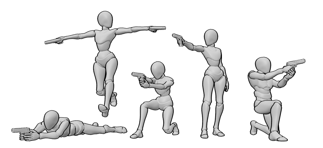Drawing Reference Collection - Holding Gun Poses