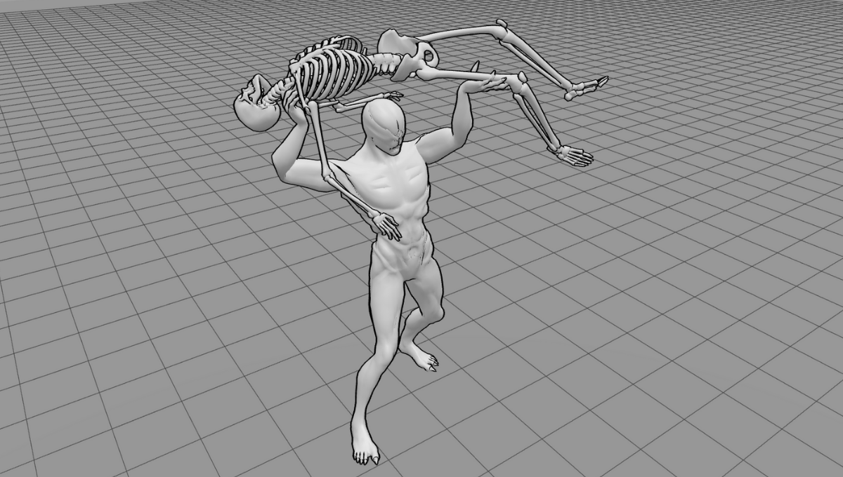 Zombie/Alien and Skeleton Models