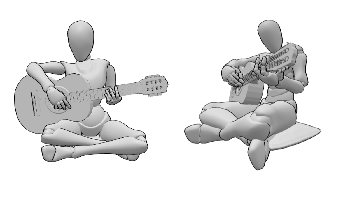 Regular vs. Foreshortened Guitar Pose