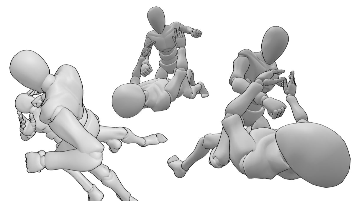 Wrestling Pose with Camera Adjustments