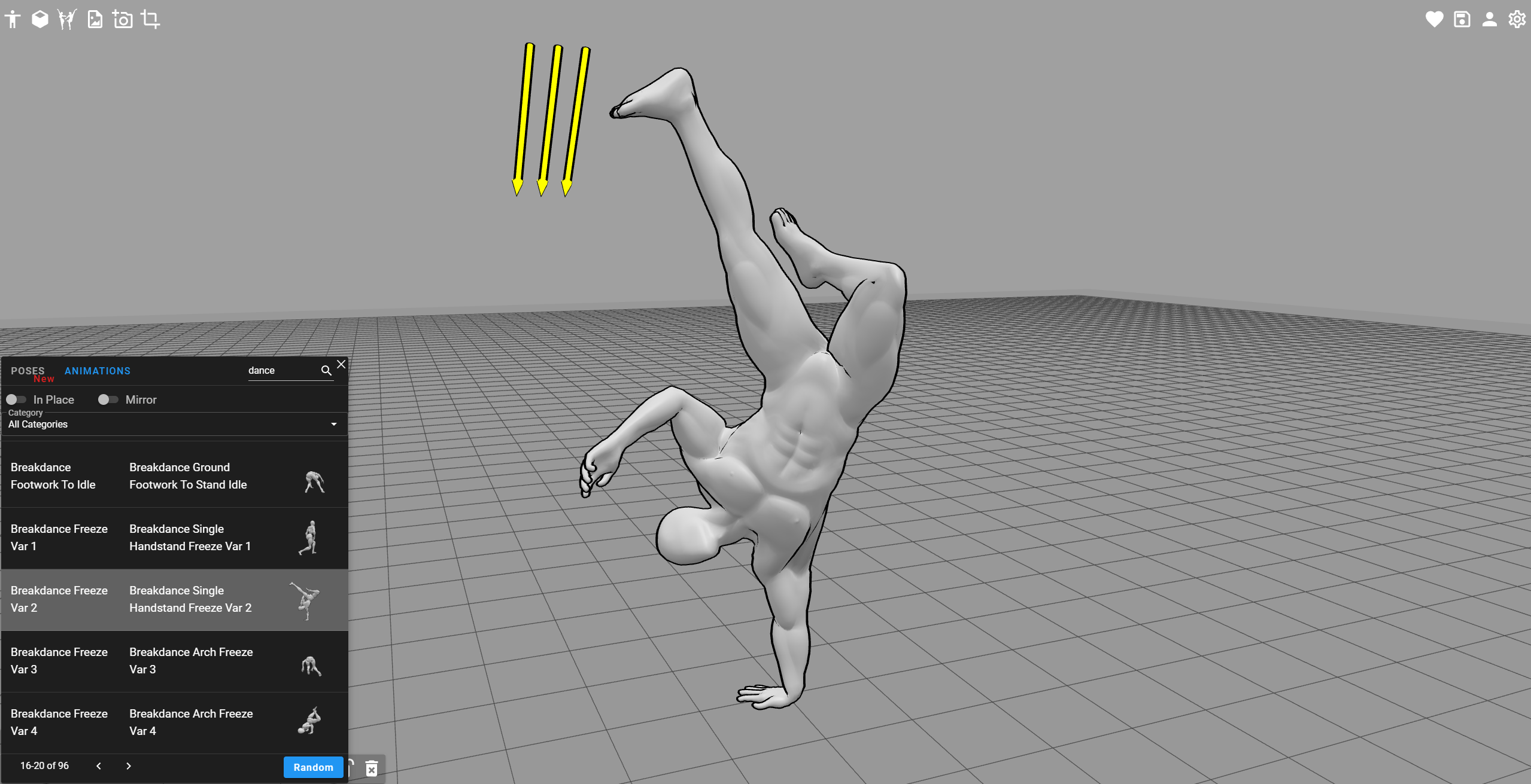 PoseMyArt's Premade Animations Library