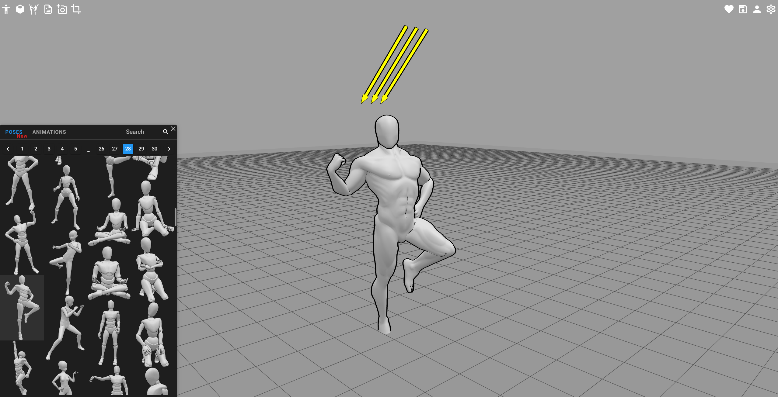 PoseMyArt's Premade Scene Library