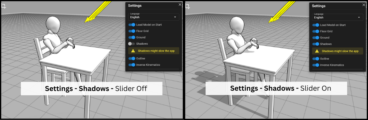 Shadows Settings Sample with Props