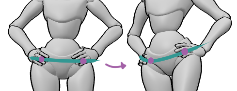 posture correction by shifting the hips