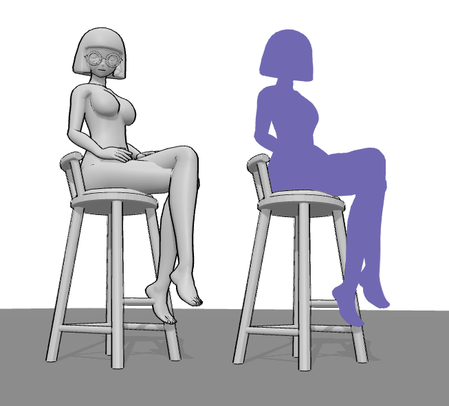 Silhouette of a sitting pose