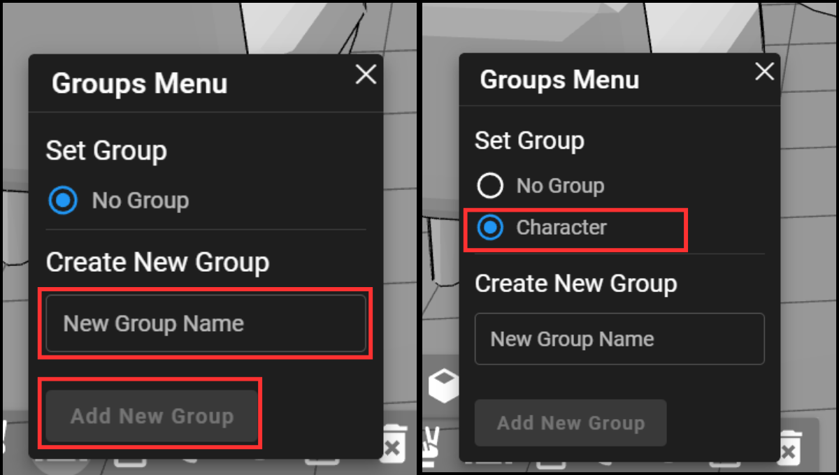 Groups Menu Step 2